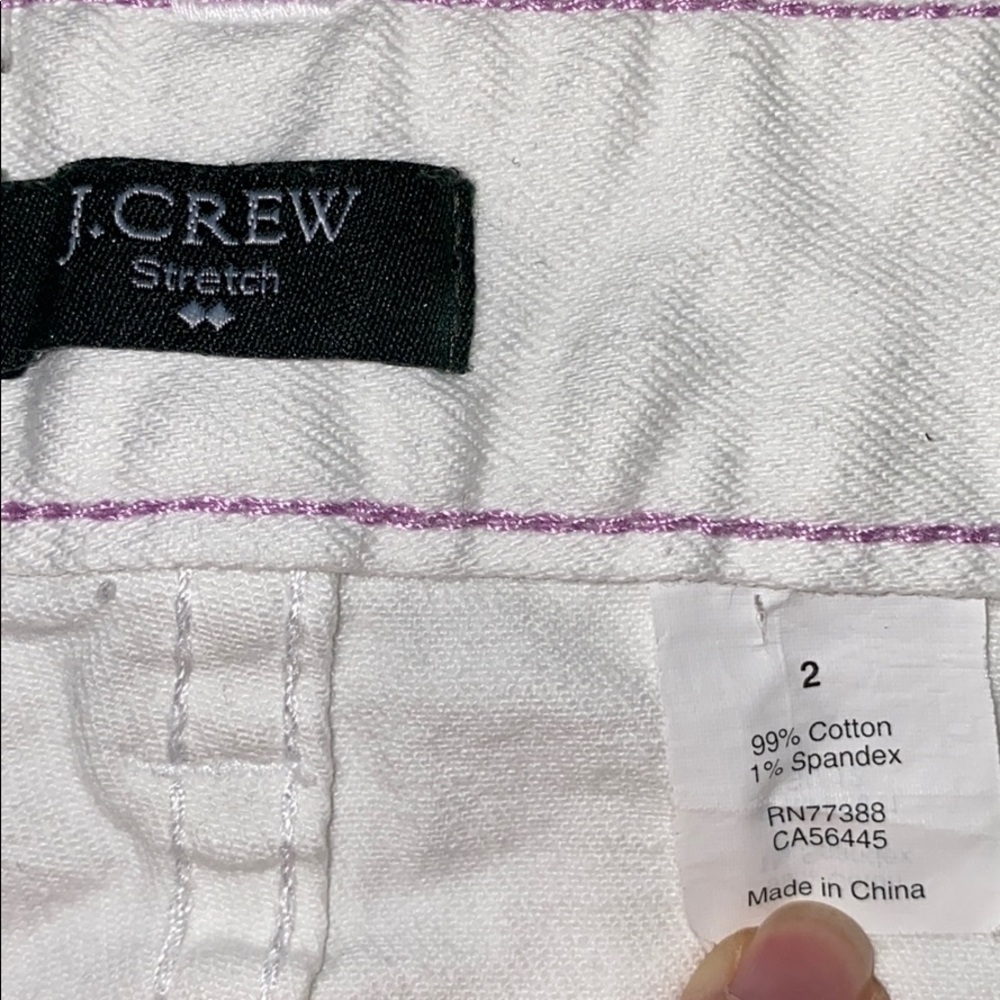 J. Crew Vintage White Denim Mini Skirt Gem